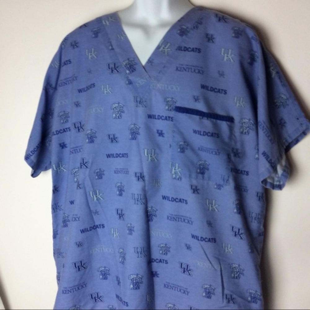 University of Kentucky Blue Wildcat Scrubs‎ Top Large Size